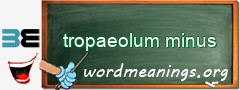 WordMeaning blackboard for tropaeolum minus